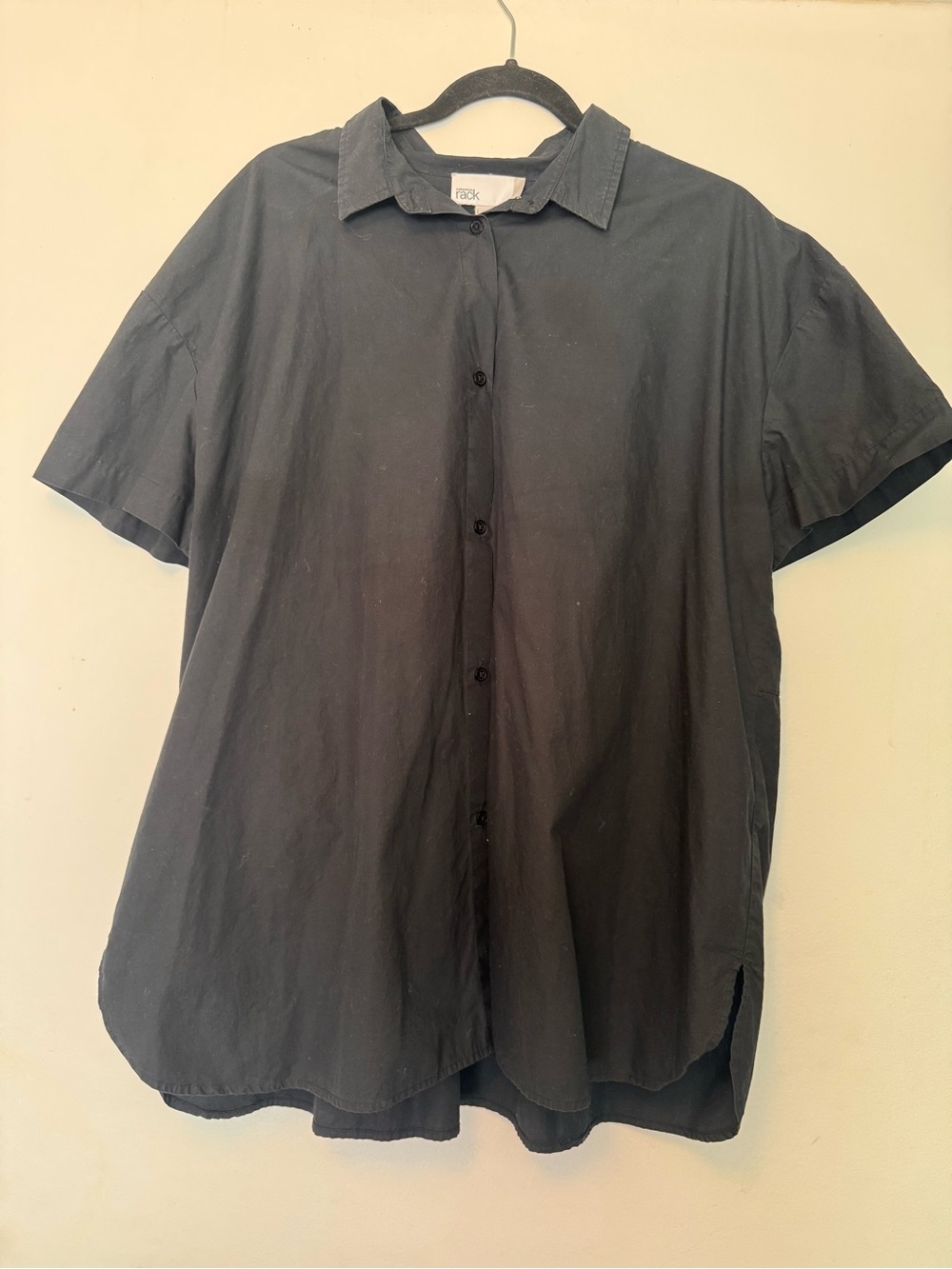 Nordstrom Rack Flowy Black Button-Up Shirt SIZE L